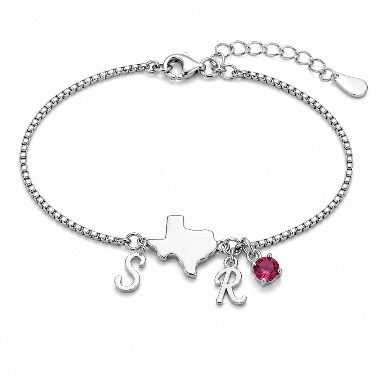 Exclusive Texas initials birthstone Bracelet