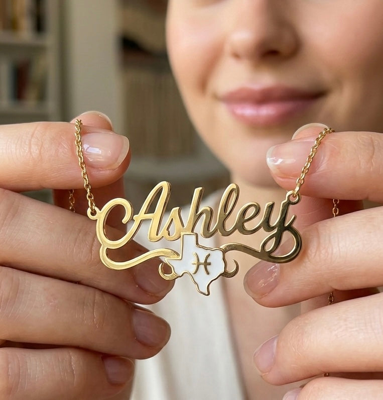 Exclusive Texas Zodiac Name Necklace
