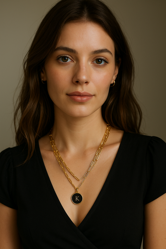 Double side name Initial Necklace