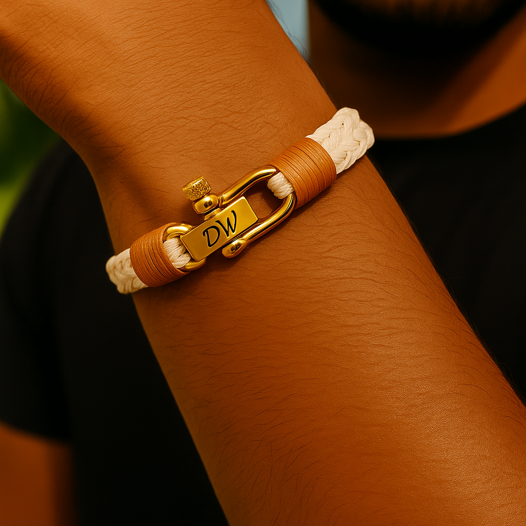 Nautical rope & Cuban Bracelet combo set