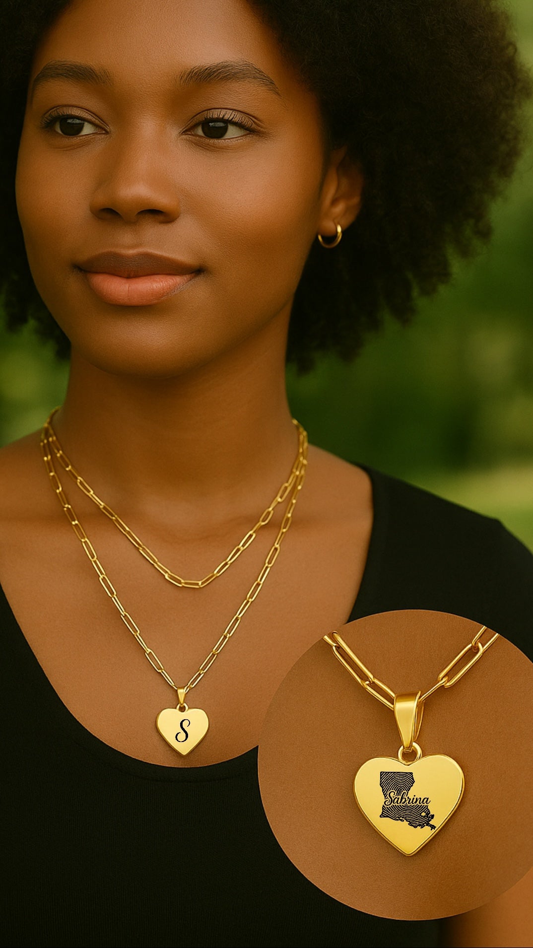 Louisiane exclusive dans mon collier de coeur