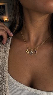 Exclusive Texas initial birthstone Necklace