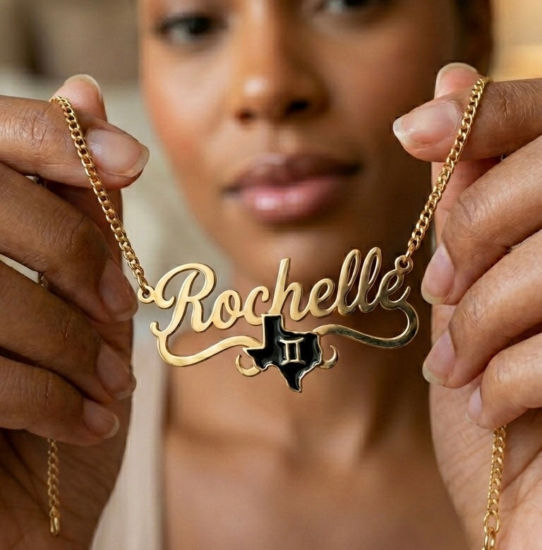 Exclusive Texas Zodiac Name Necklace