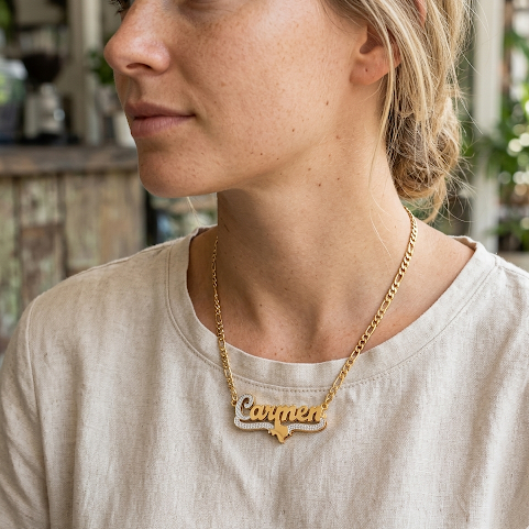 Exclusive Double plated Texas Name Necklace