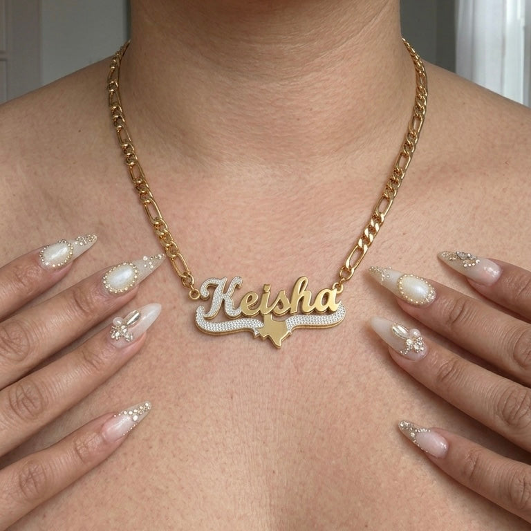 Exclusive Double plated Texas Name Necklace