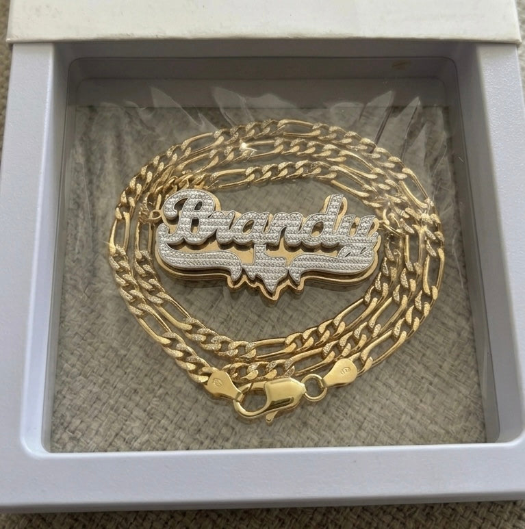 Double plated Texas Name Necklace