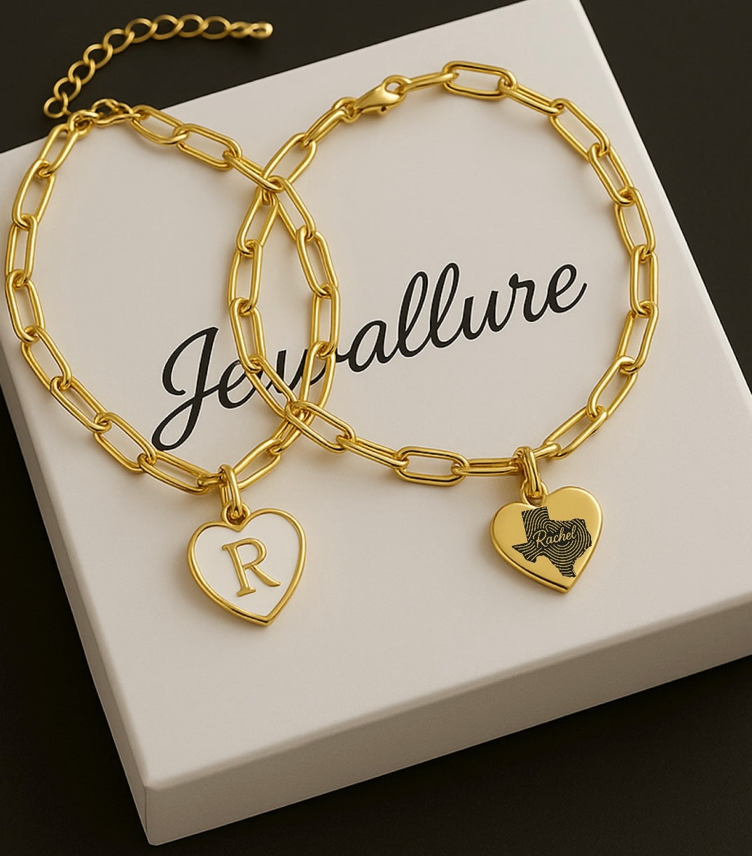 Set de brazalete de encanto cardíaco personalizado exclusivo de Texas