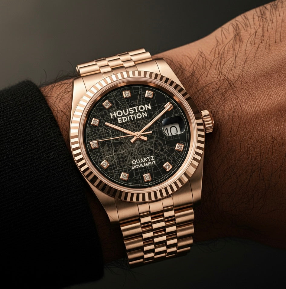 Exclusief unisex kaarthorloge in Houston-editie