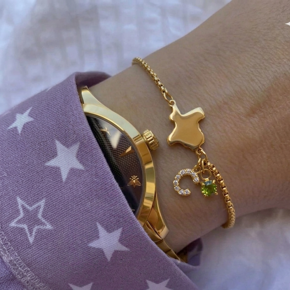Exclusive Texas initial birthstone Bracelet