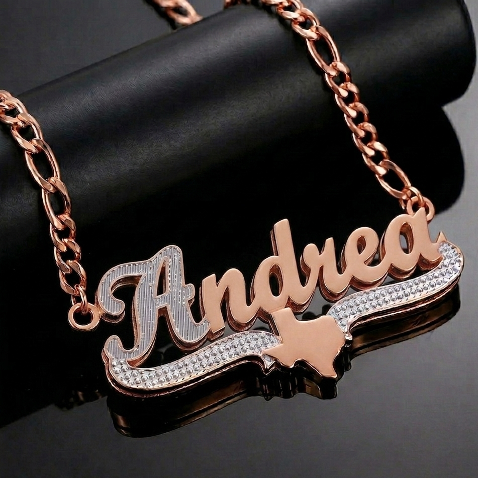 Exclusive Double plated Texas Name Necklace