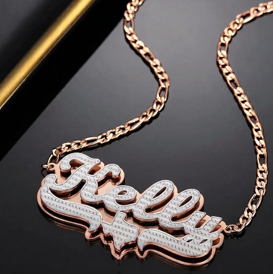 Double plated Texas Name Necklace