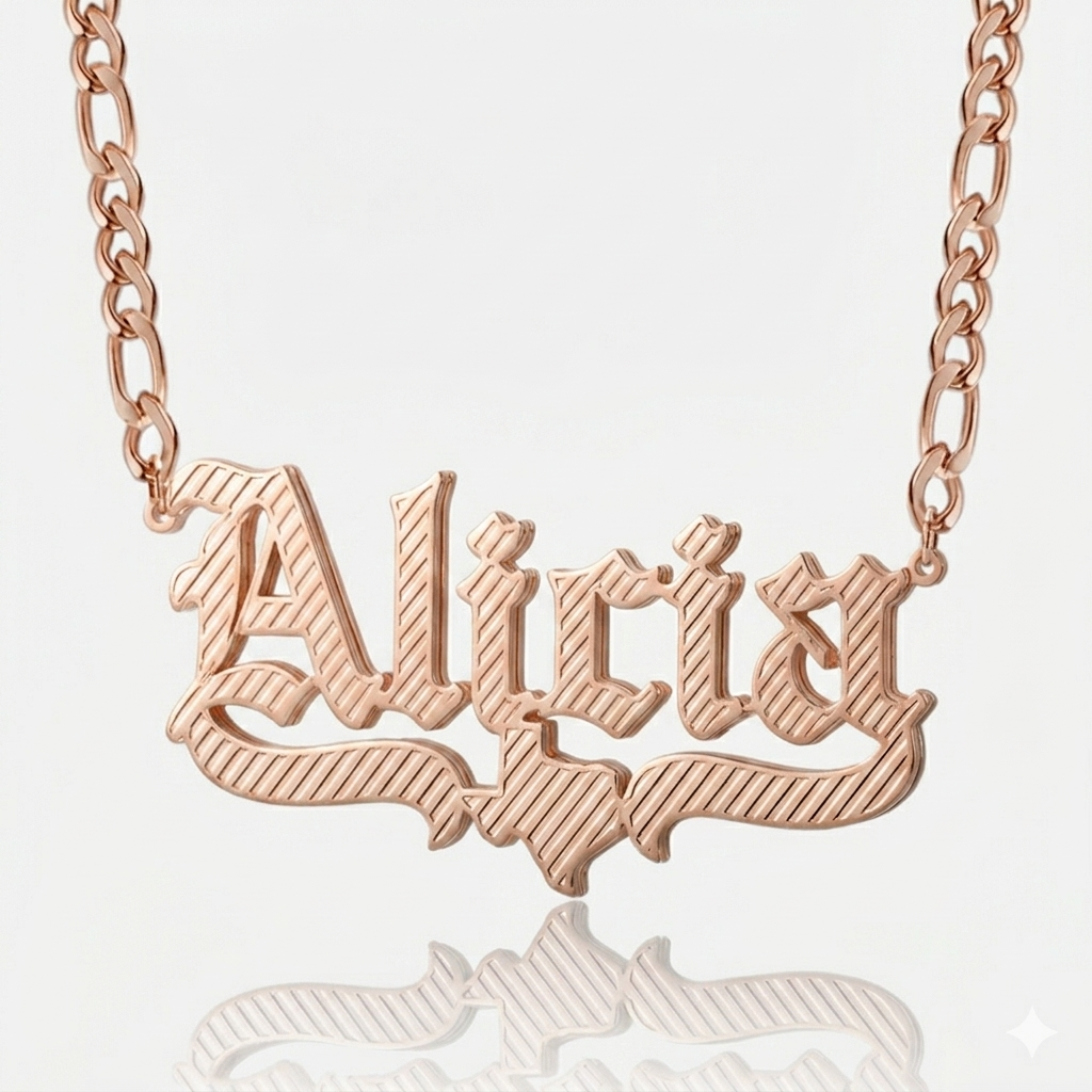 Double plated Texas Name Necklace