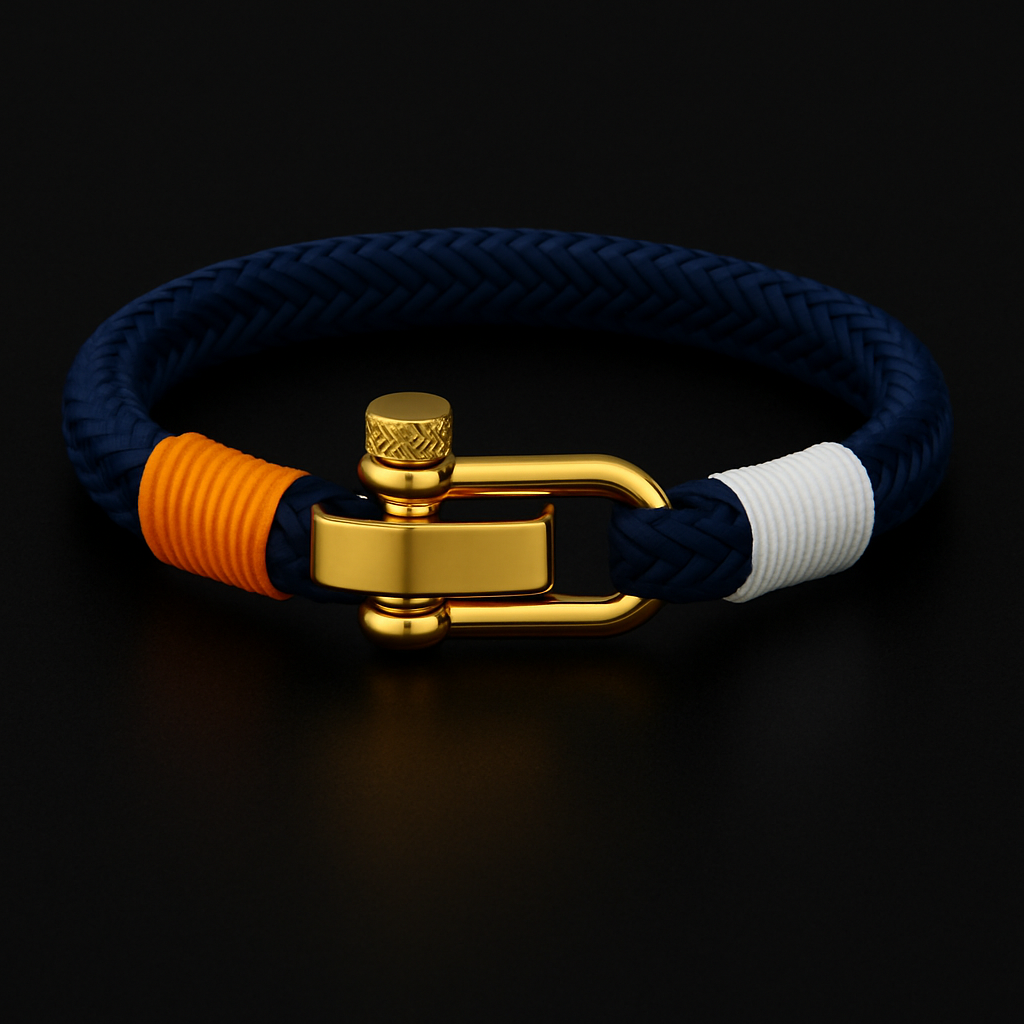 Exclusive Custom Nautical Rope bracelet & Cuban Combo Set