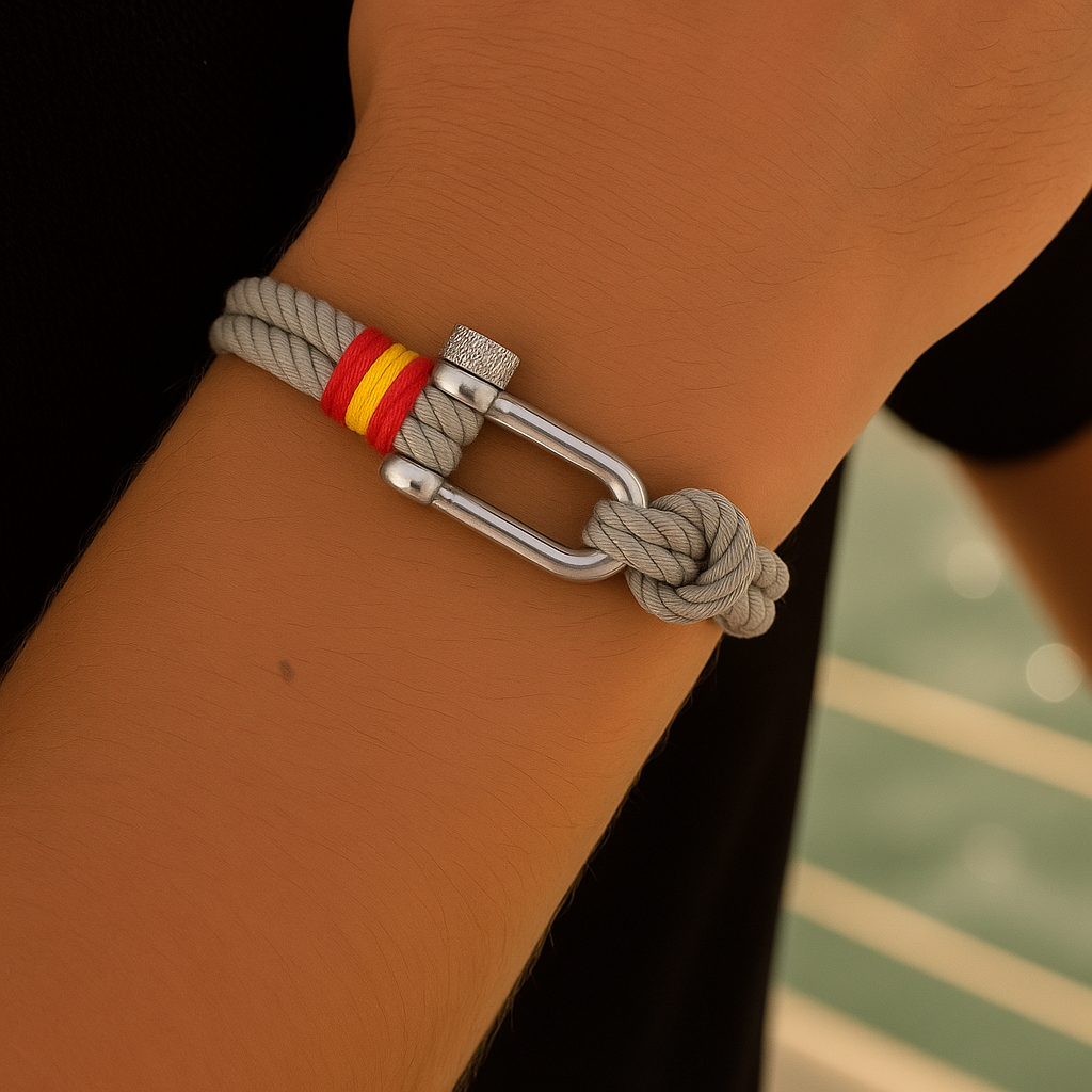 Pulsera de cuerda gris náutica de España exclusiva