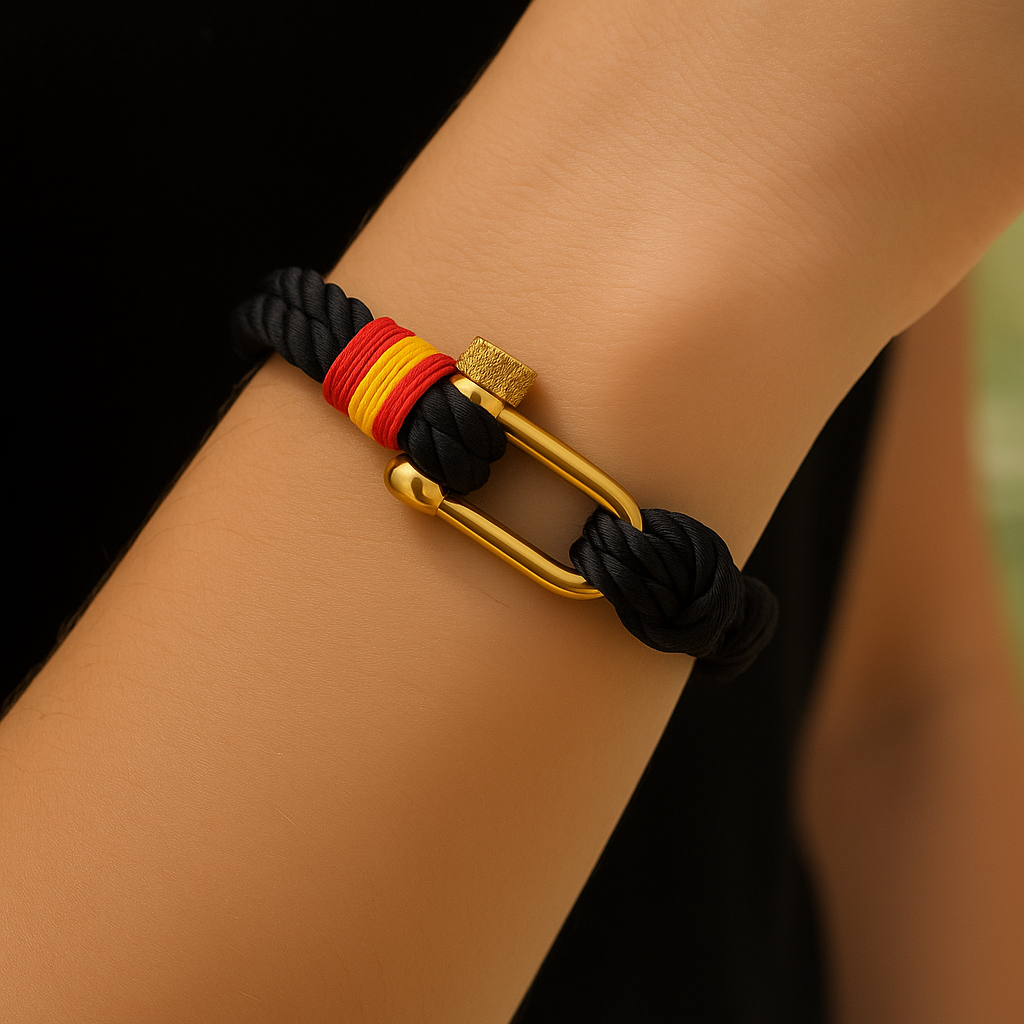 Exclusive Spain Nautical Black rope bracelet