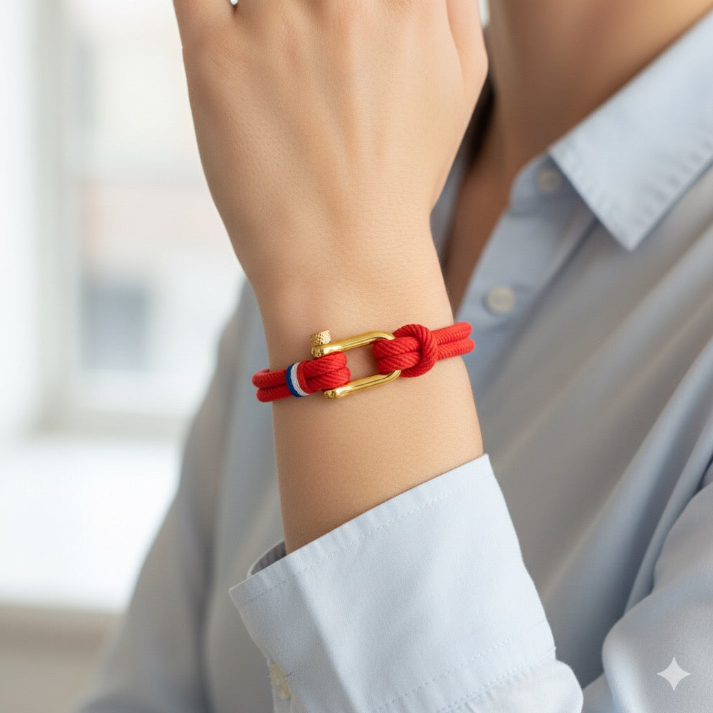 Exclusive France Nautical Red rope bracelet