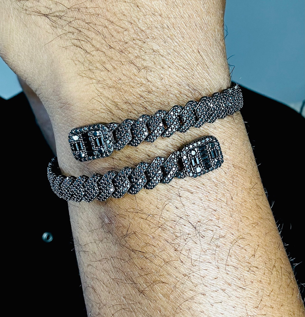 Exclusive Iced Moissanite Cuban Bangle
