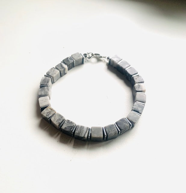 Mapa exclusivo Pulsera de cubo Jasper 6 mm