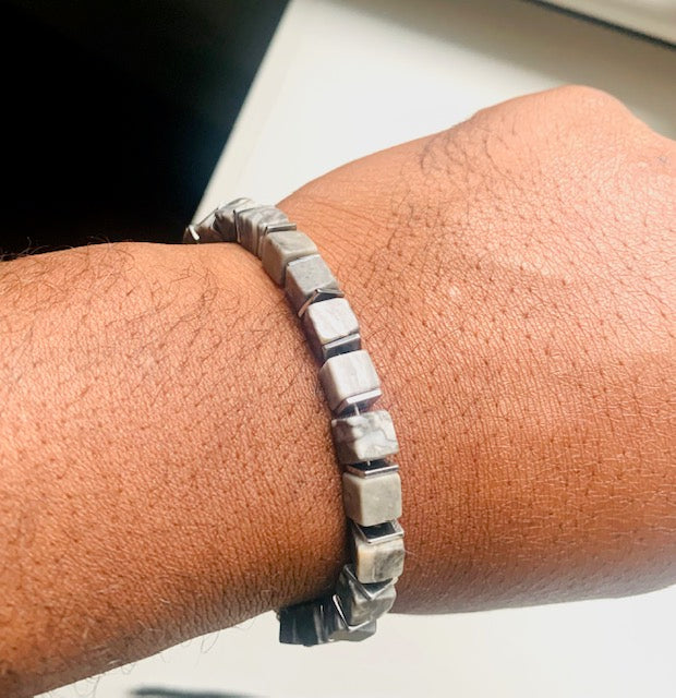 Mapa exclusivo Pulsera de cubo Jasper 6 mm