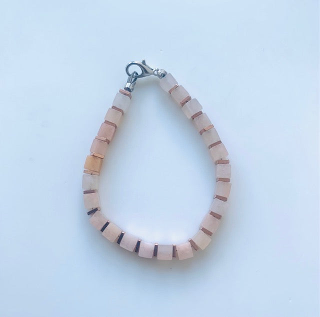 Bracelet de perle rose aventurine 4 mm