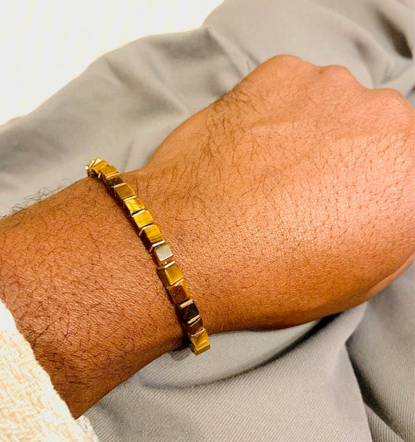 Brazalete exclusivo de tigre ojo de ojo 4 mm