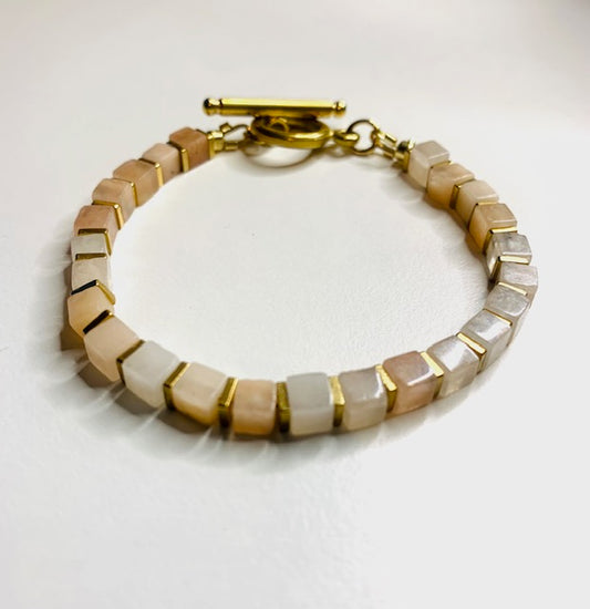 Pink Adventurine Cube Armband