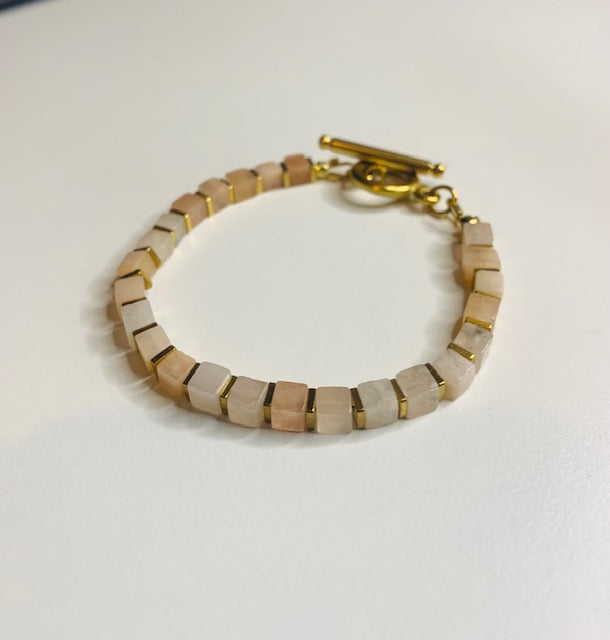Pink Adventurine Cube Bracelet