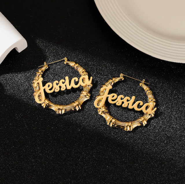 Personalized Bamboo Earrings