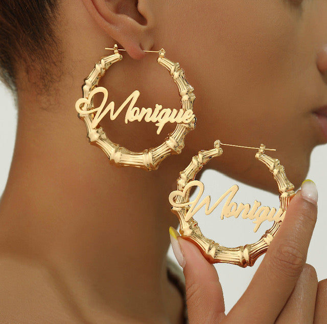 Personalized Bamboo Earrings