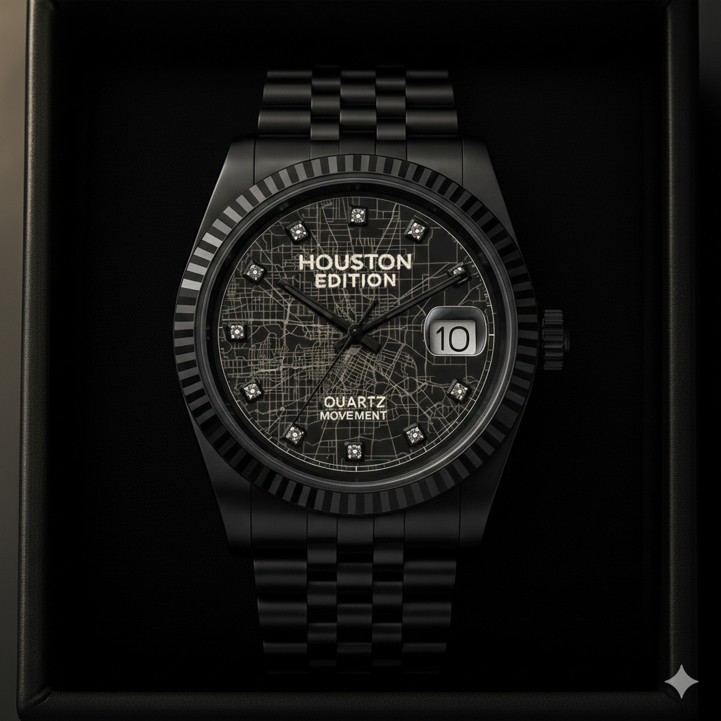 Exclusief unisex kaarthorloge in Houston-editie