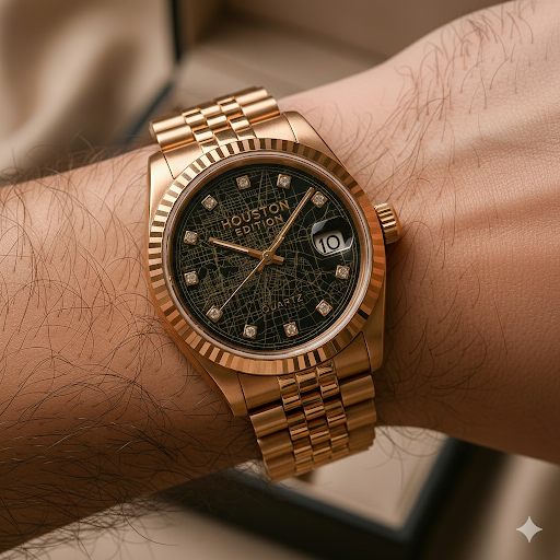 Exclusief unisex kaarthorloge in Houston-editie