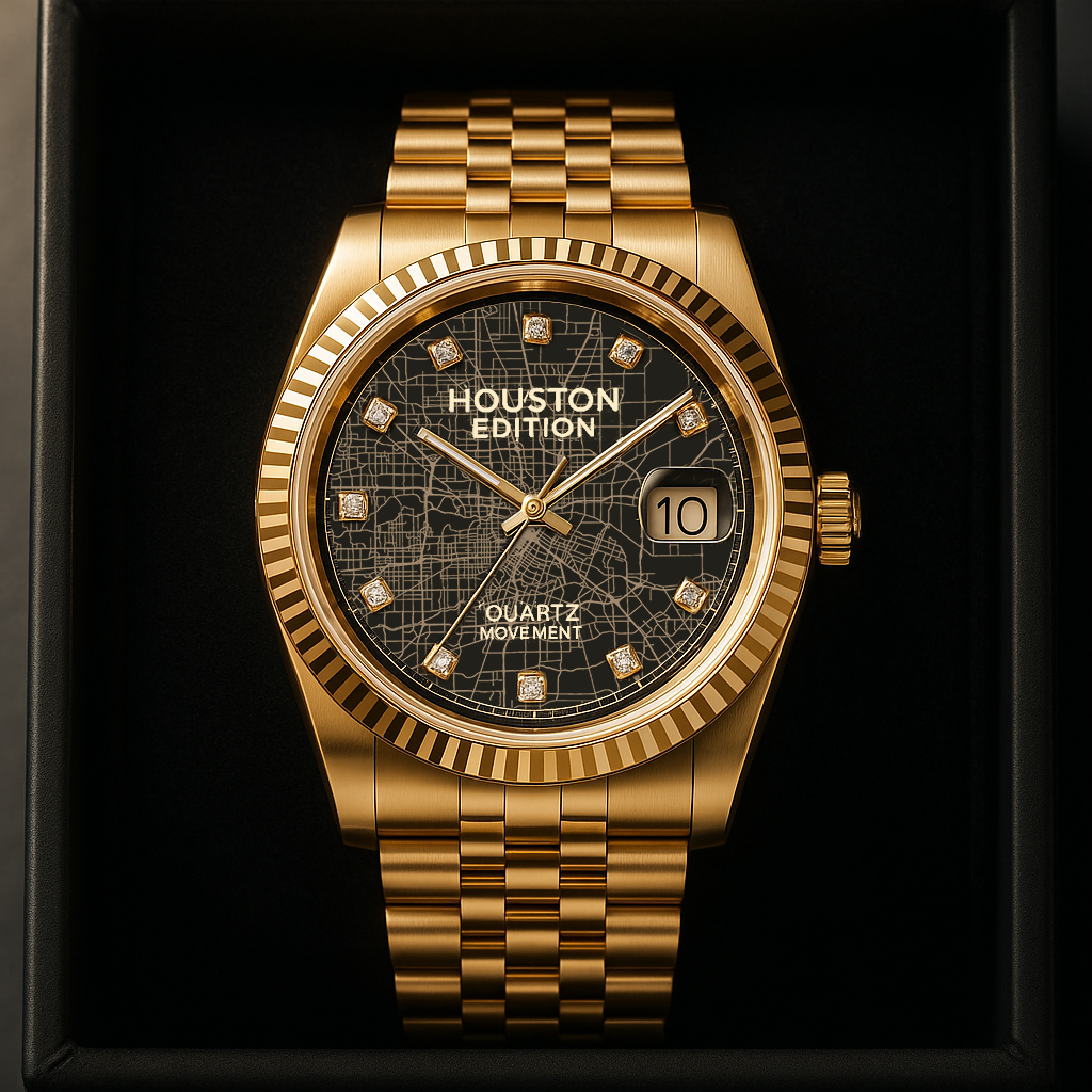 Exclusief unisex kaarthorloge in Houston-editie