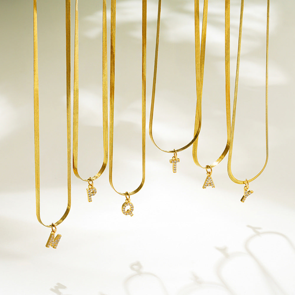 Zögernde Diamantbrief anfängliche Fischgräten Halskette