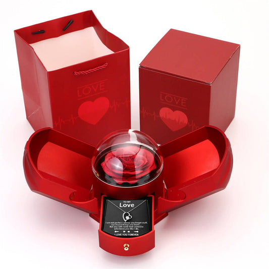 Eternal Rose Box "zu meiner Liebe" mit Diamond Heart Halskette