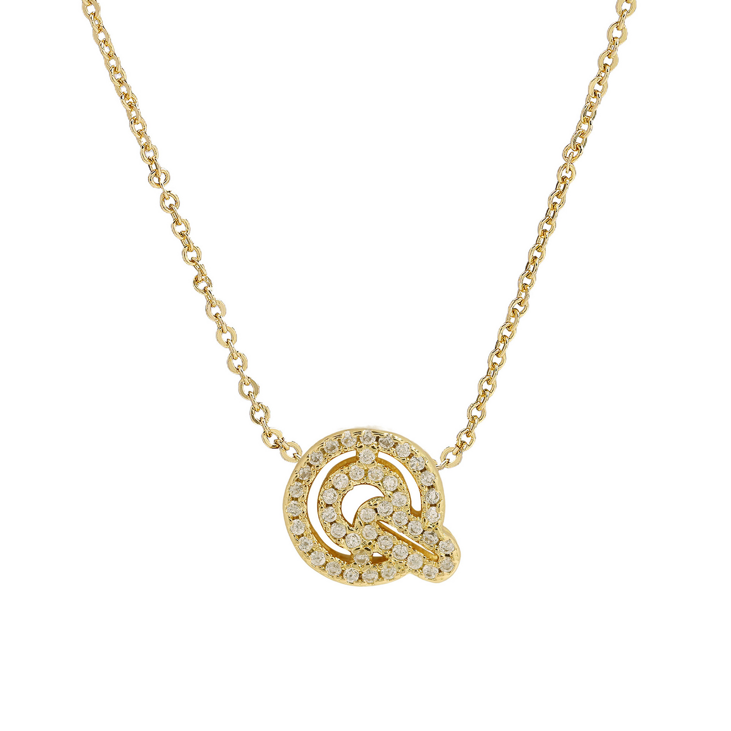 Schillernde Diamant -Initiale Halskette