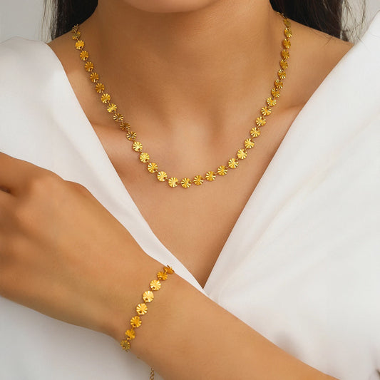 Kreisspiralarmband und Halskette Set