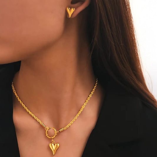 Seilkettenanker -Kettenkette und Ohrring -Set