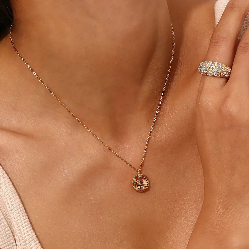 18K Landmark Adventures Travelers Halskette