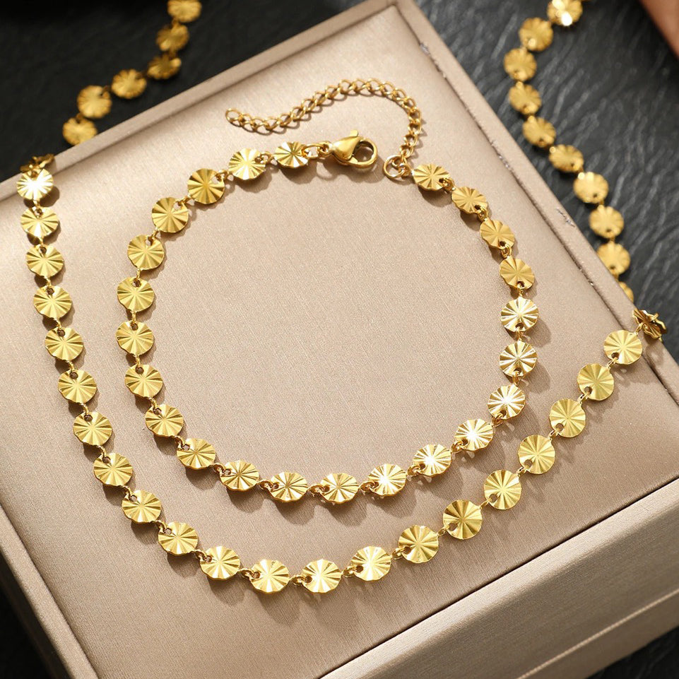 Kreisspiralarmband und Halskette Set