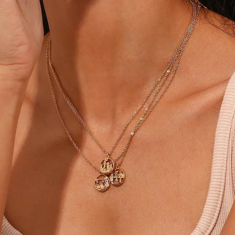 18K Landmark Adventures Travelers Halskette