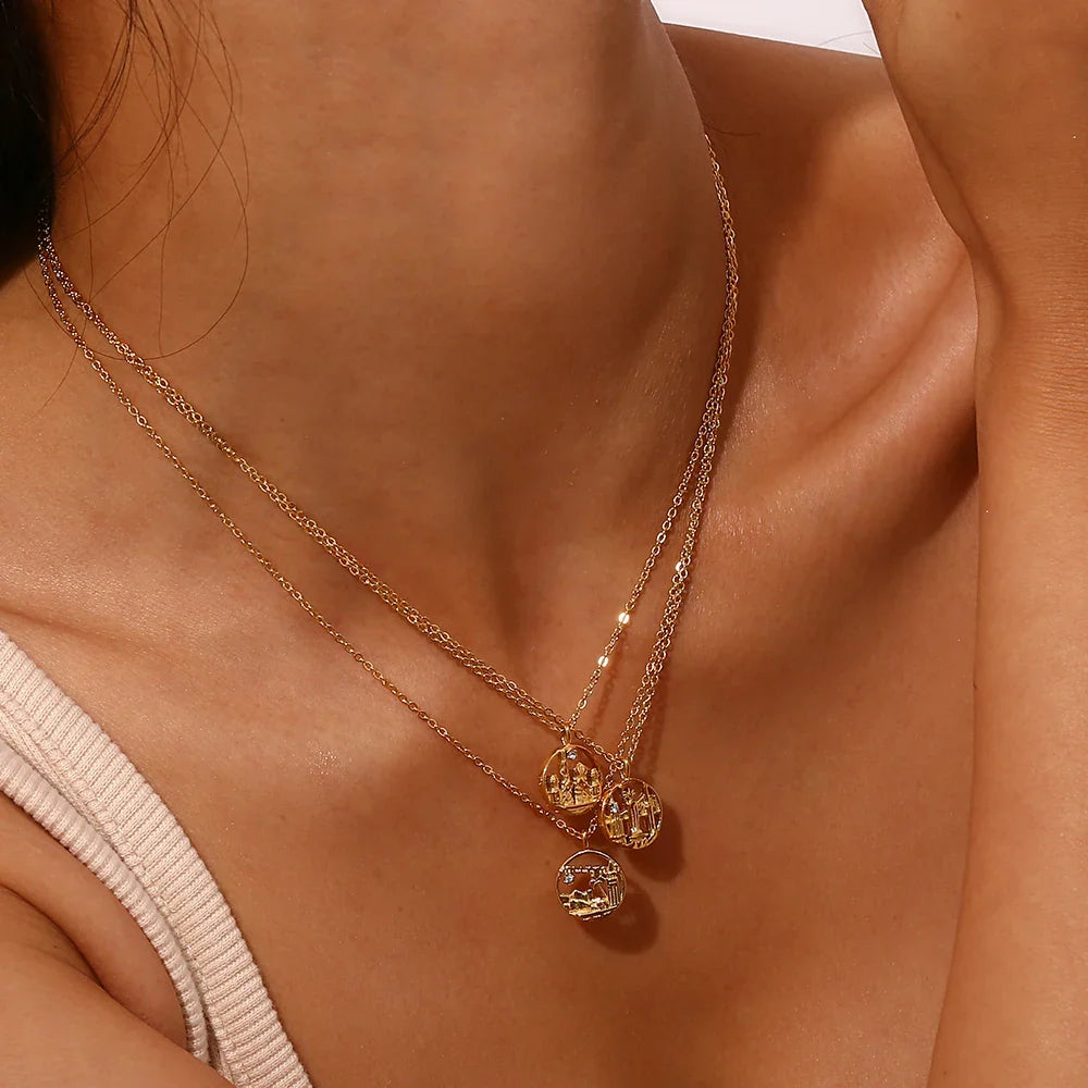 18K Landmark Adventures Travelers Halskette