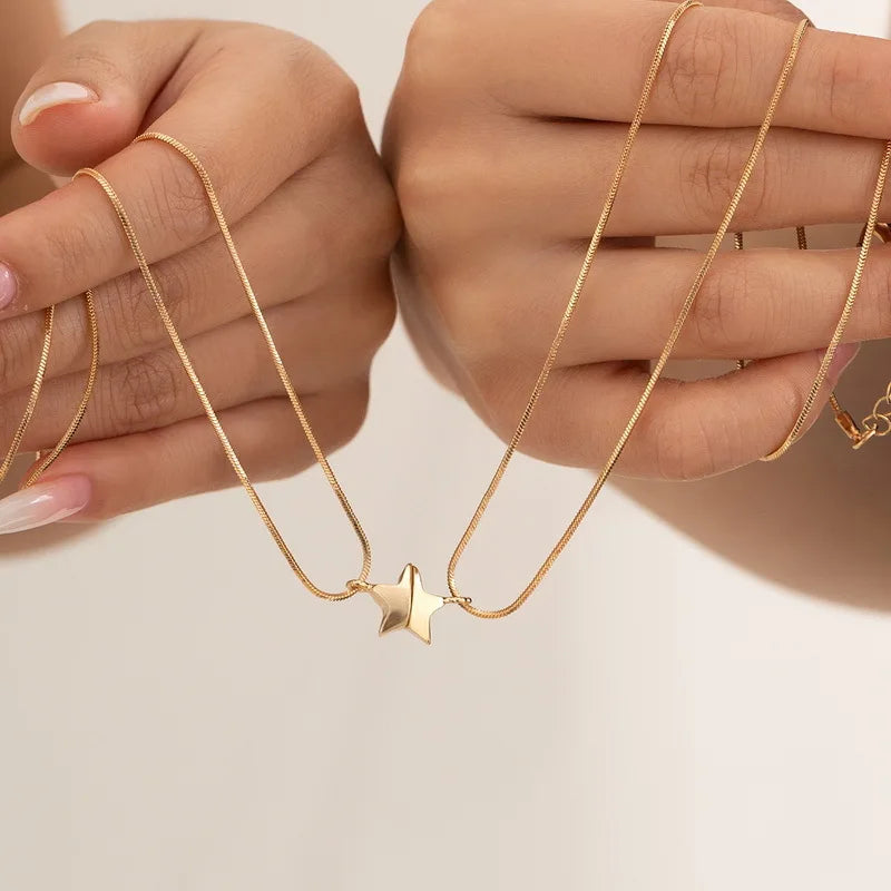 Zierziger Magnetstern Halskettenpaar