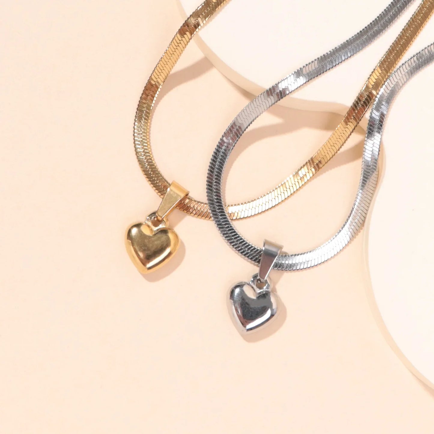 Visgraat bubbel hart ketting