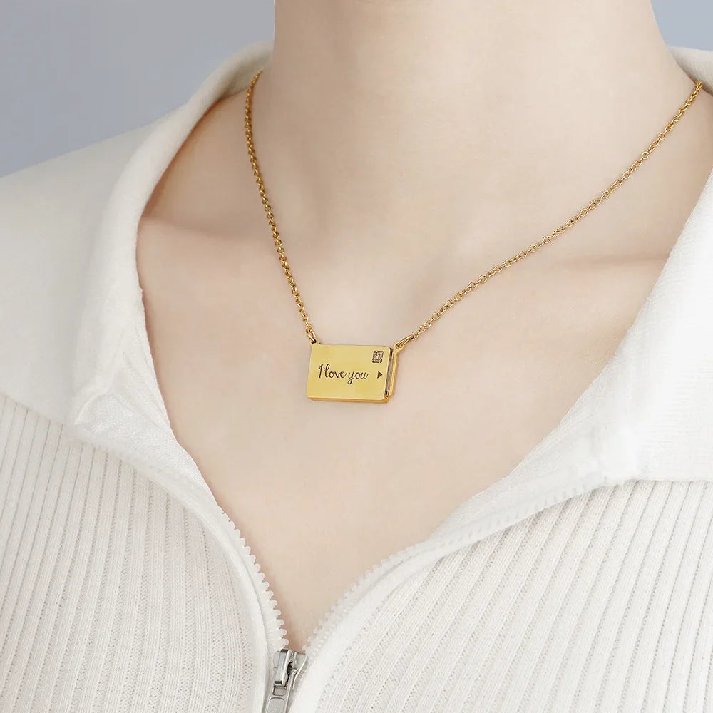 Personalized Custom Photo Envelope Necklace