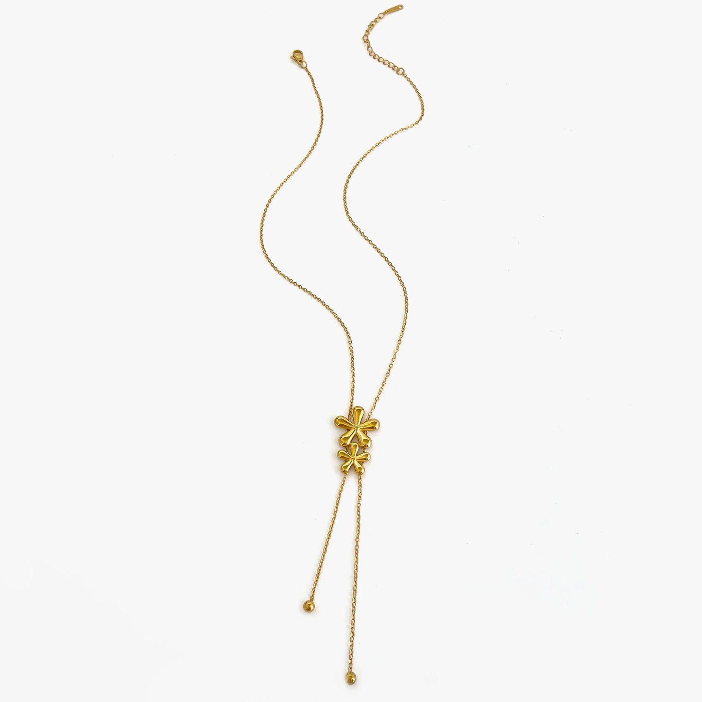 18k Feminine Floral Tassel Necklace