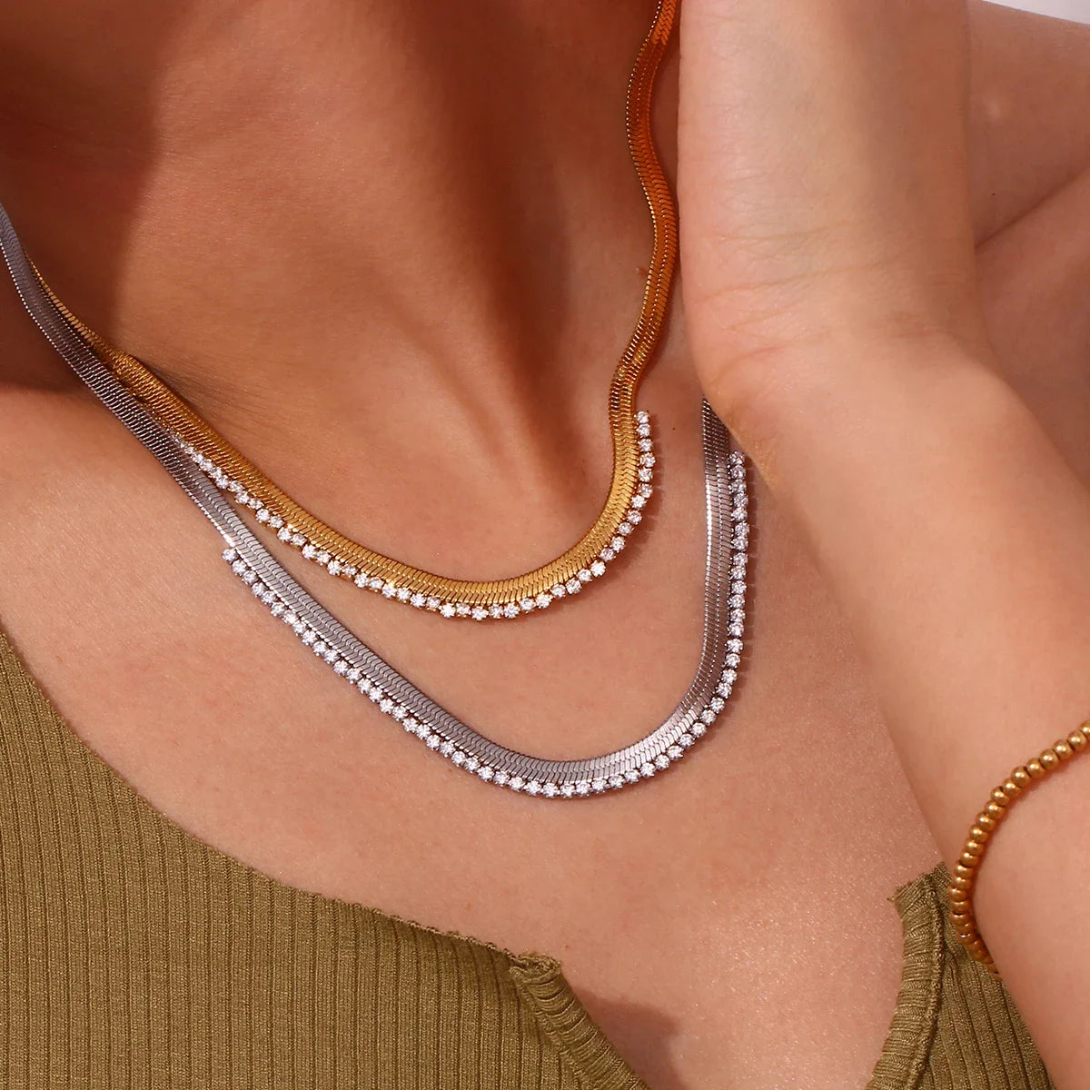 Herringband Diamond Dazzle ketting