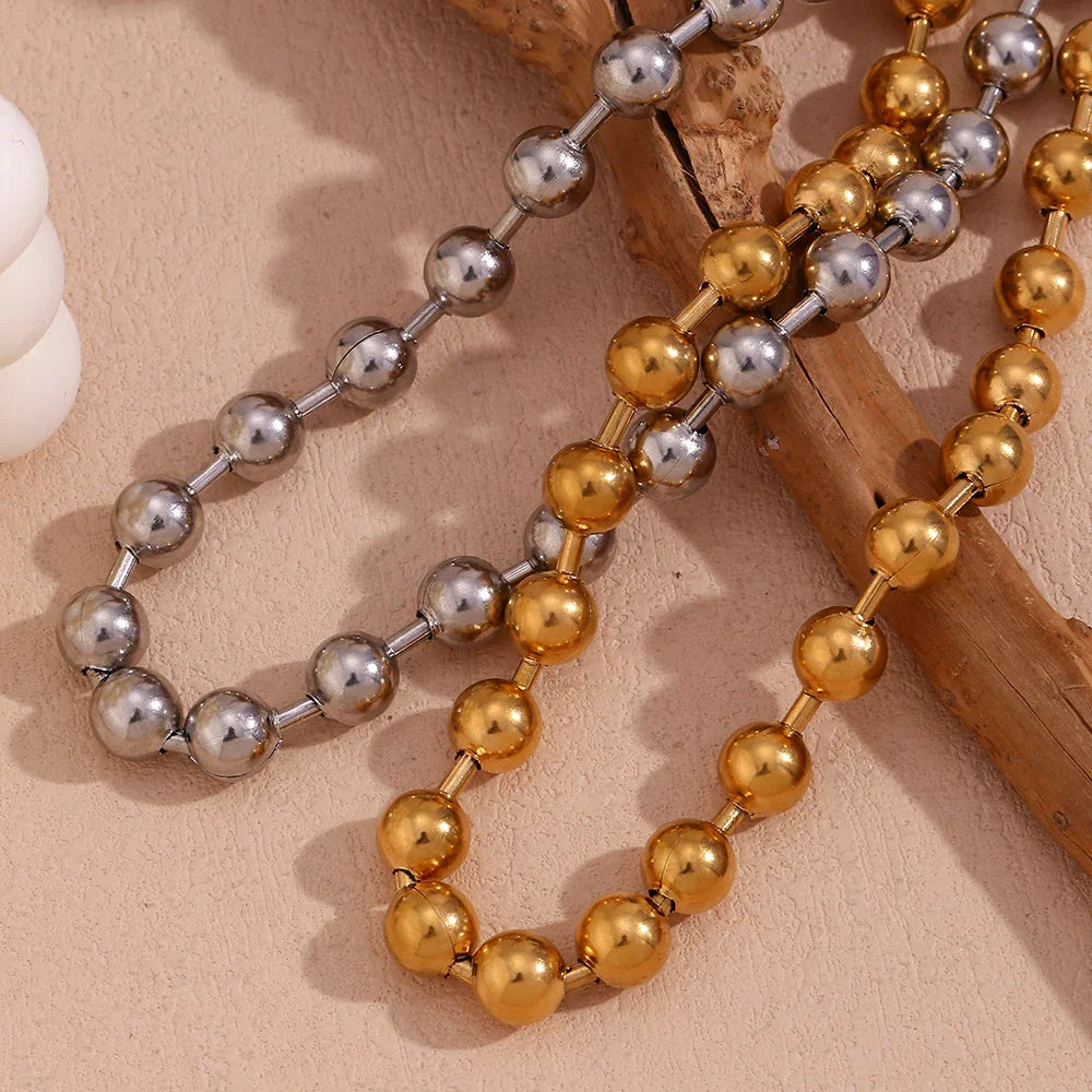 18k Classic Chunky Beaded Necklace