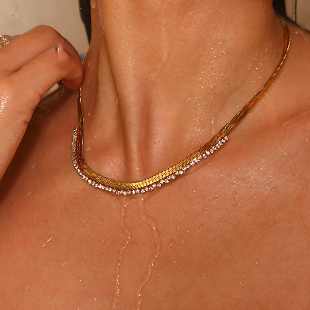 Herringband Diamond Dazzle ketting
