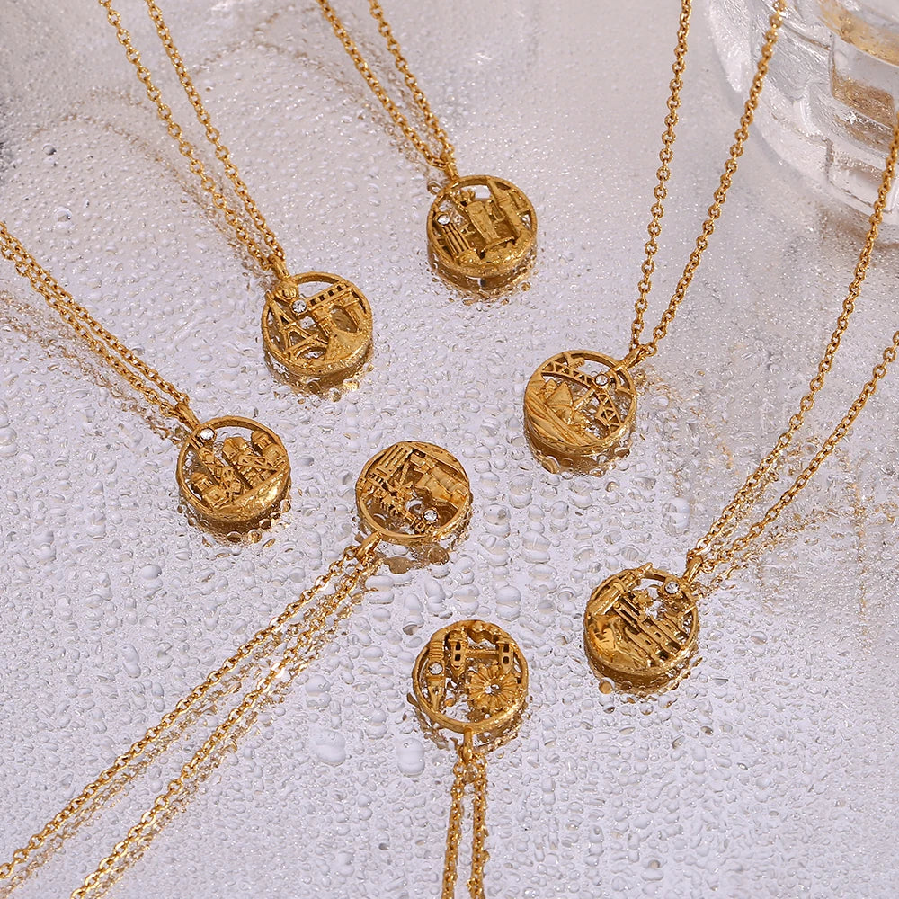 18K Landmark Adventures Travelers Halskette