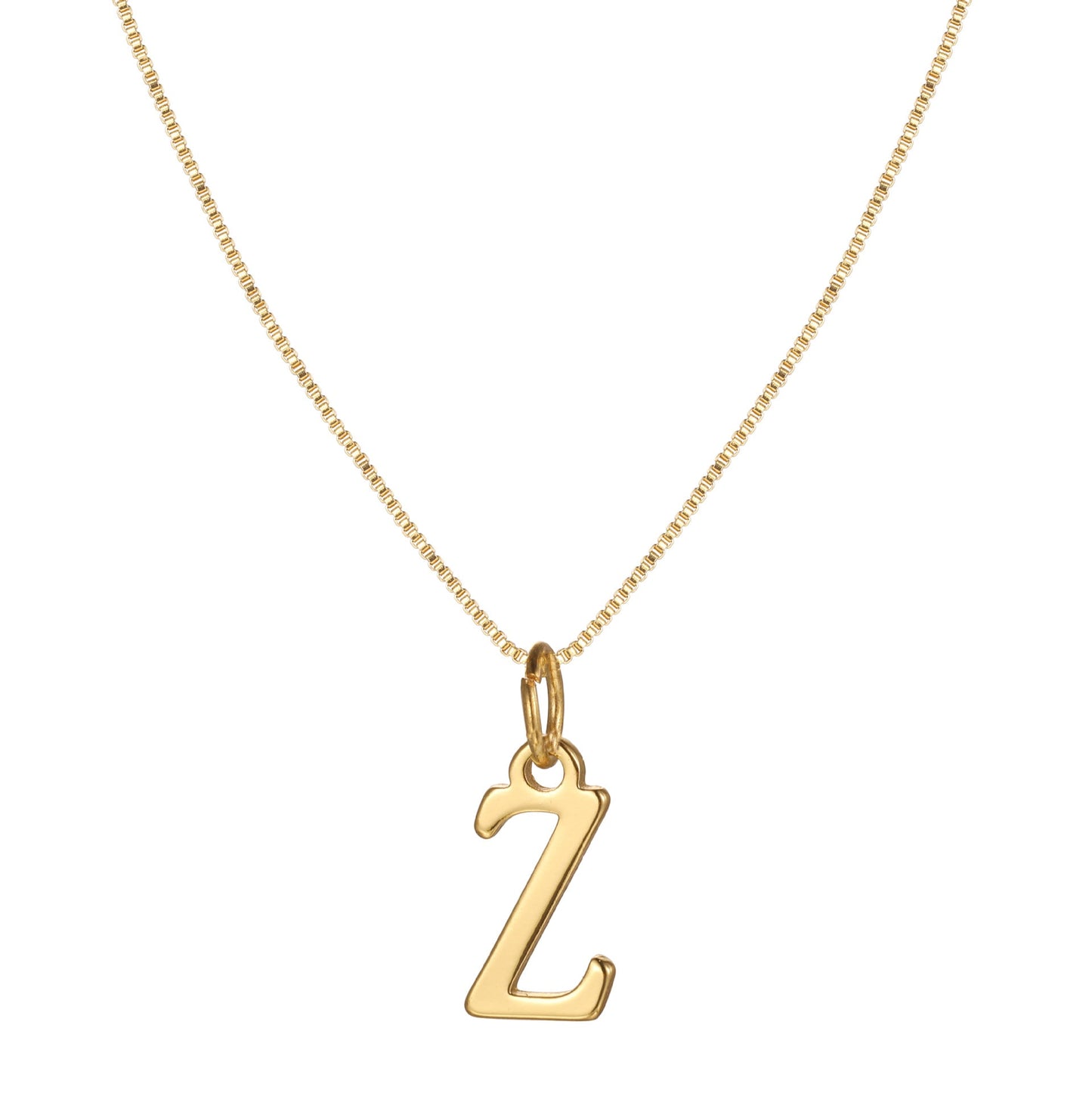 14k Minimal Serif Initial Necklace